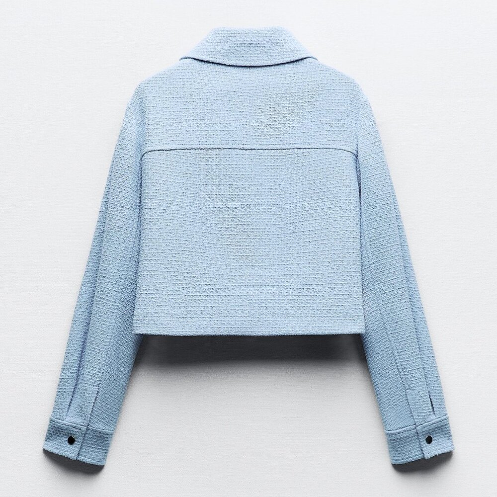 Zara Cropped Textured Jacket - Picture 4 of 16